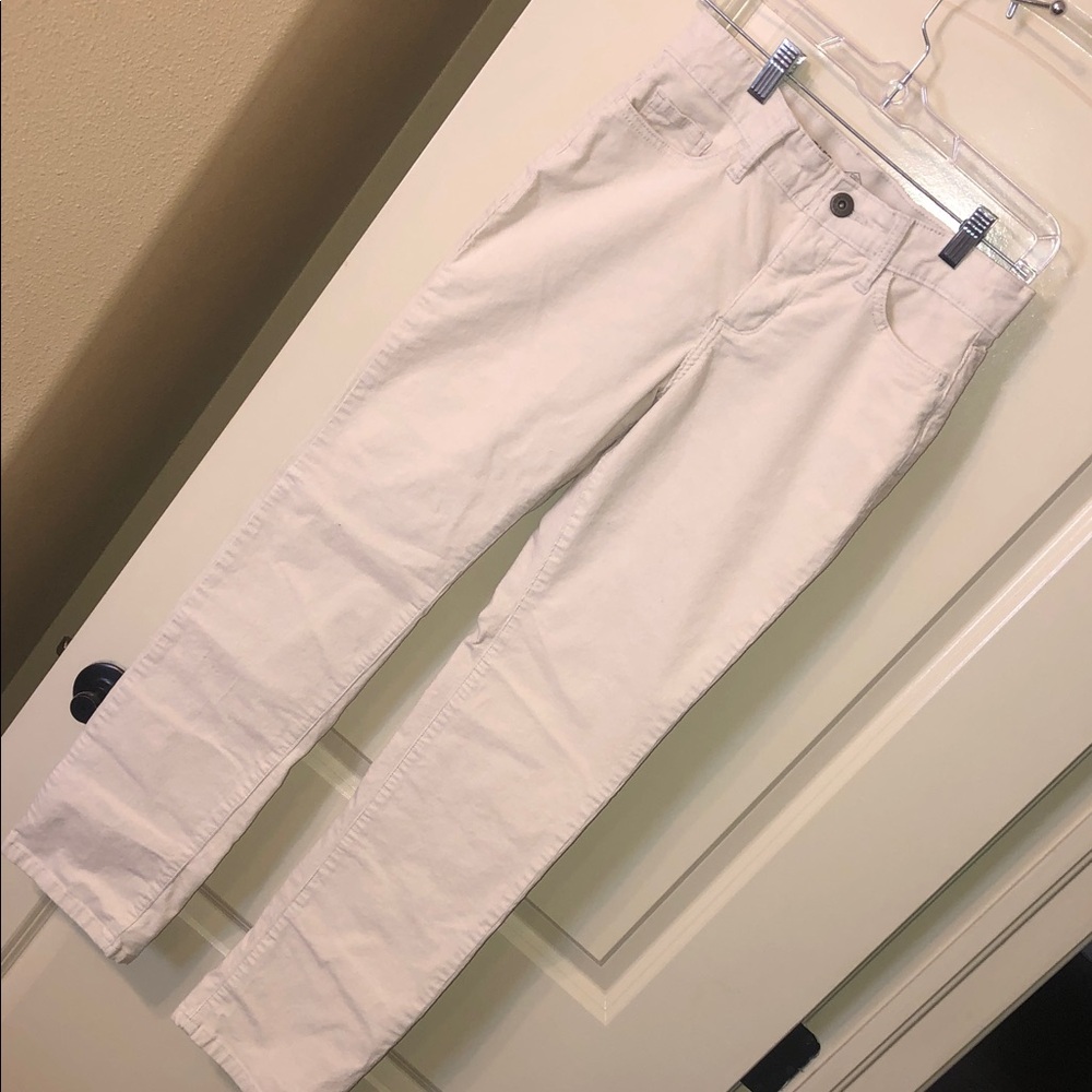 St. John's Bay Cream Corduroy Pants with Branded Button